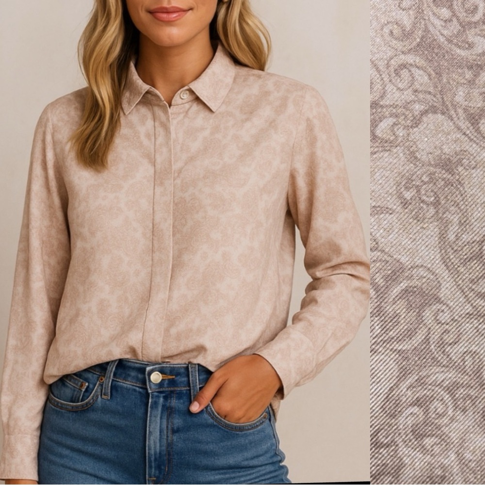 James Purdey & Sons | 100% Silk Blush | Button Up Shirt Blouse Size  UK 12 US 2